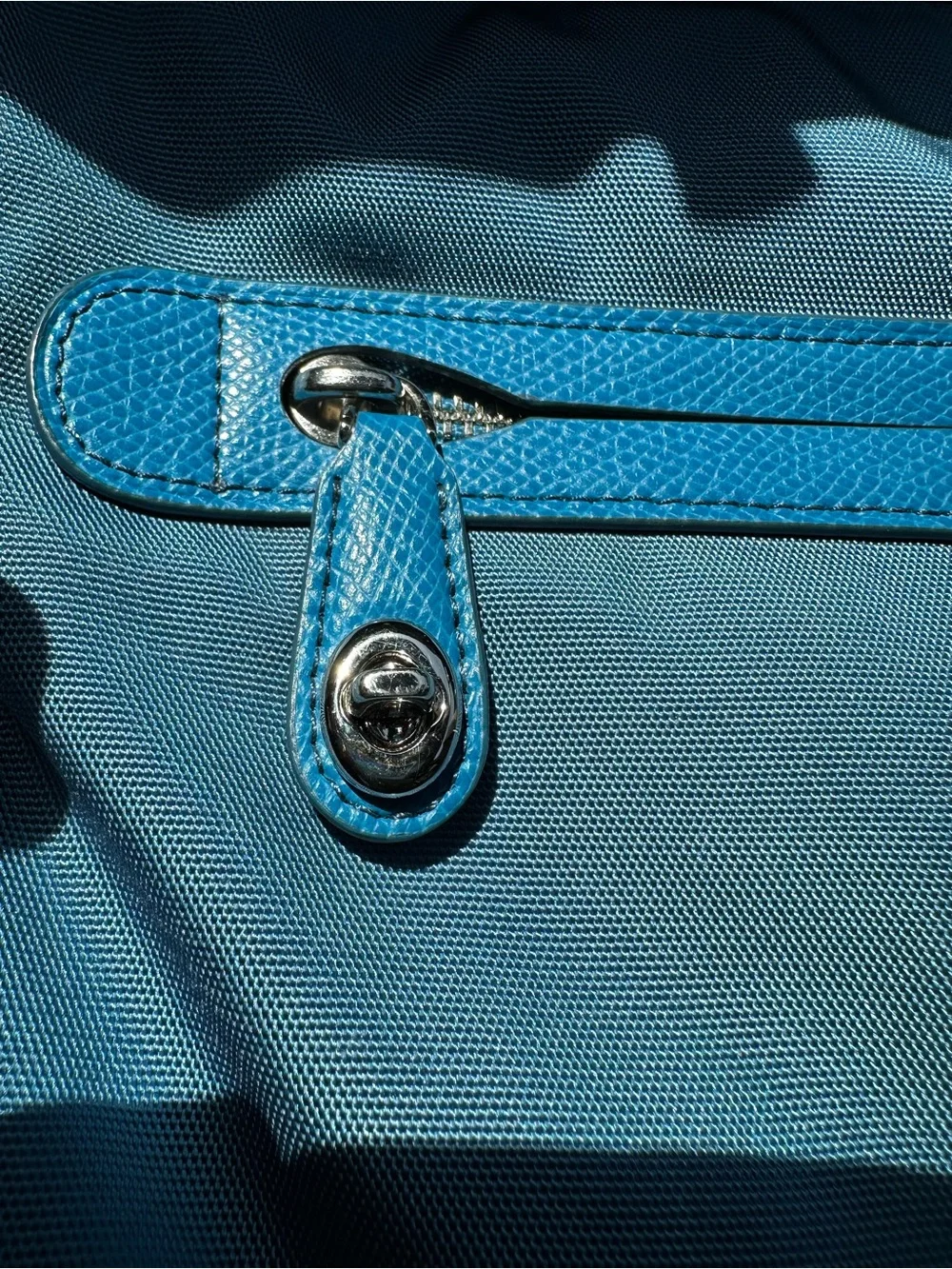 Coach Blue Nylon Crossbody Messenger Bag w Mini Turn Lock